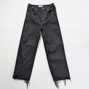 Reformation Emma Jeans 28 Black Raw Hem Sustainable Denim Contemporary Style